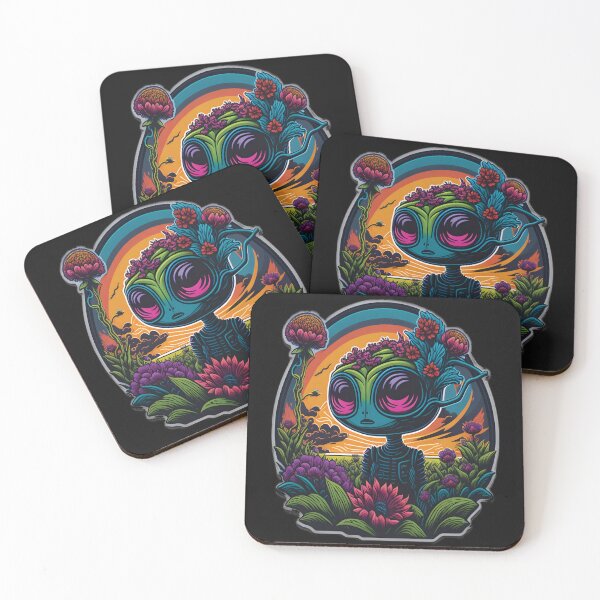 Item preview, Vibrant Flower Imaginative Neon Art Sticker Print T-Shirt designed and sold by HazyEyeDesigns.