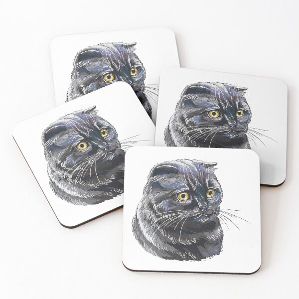 Item preview, Hand drawing funny fluffy Black brittish cat. designed and sold by Alinart16.