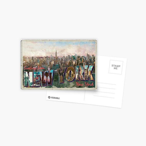 Item preview, Greetings from New York City in New York vintage style retro souvenir designed and sold by DeveloperProp0.