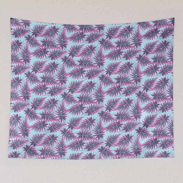 Item preview, Tropical Fern Leaves (Large) - LightBlue designed and sold by JaselviiStudio.