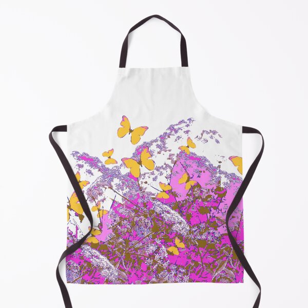 Item preview, YELLOW BUTTERFLIES FUCHSIA-PINK ABSTRACT GARDEN designed and sold by sharlesart.