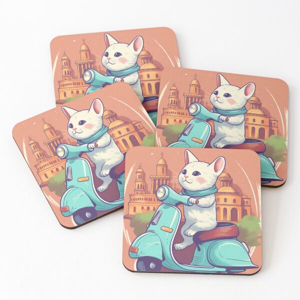 Item preview, Cute Cat riding Motorcycle designed and sold by PetPrintPalace.