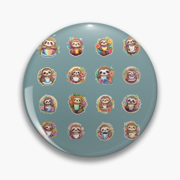 Item preview, Funny Sloths Drinking Coffee **Choose Large Stickers Pack or Magnets!** designed and sold by AdiRemba.