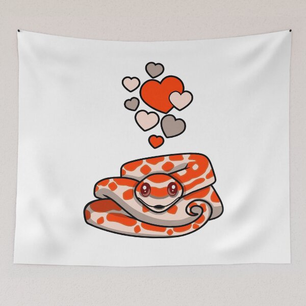 Item preview, Cute Albino Corn Snake With Hearts designed and sold by eternallygifted.