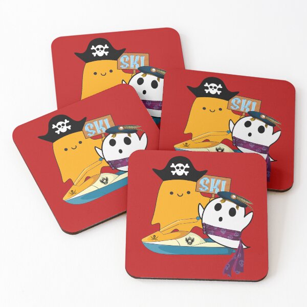 Item preview, Pirate ski buddies enjoying summer skiing-funny summer sports ghost edition designed and sold by Swagmode.