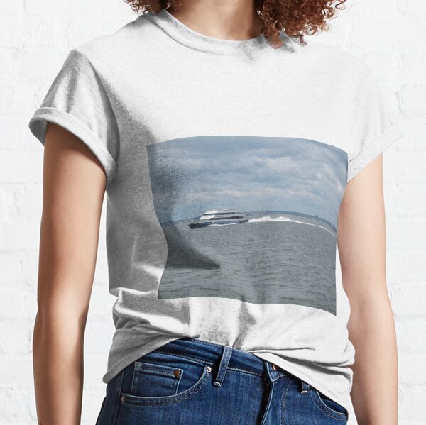 Water, sky, waves, clouds, speedboat, speed, nature Classic T-Shirt