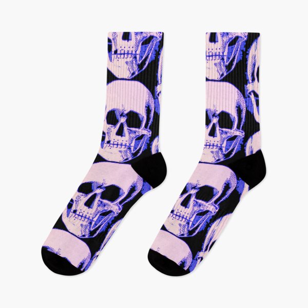 Item preview, Skull with blue outline and crosshatch designed and sold by Punkpaws.