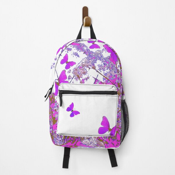 Item preview, FUCHSIA- PURPLE BUTTERFLIES ABSTRACT GARDEN ART designed and sold by sharlesart.