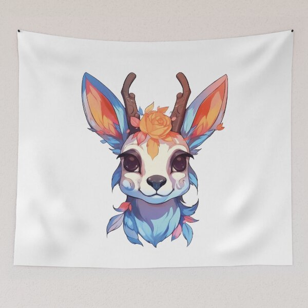 Artikelvorschau, Blauer pelziger Hirsch entworfen und verkauft von FurryKingdom.