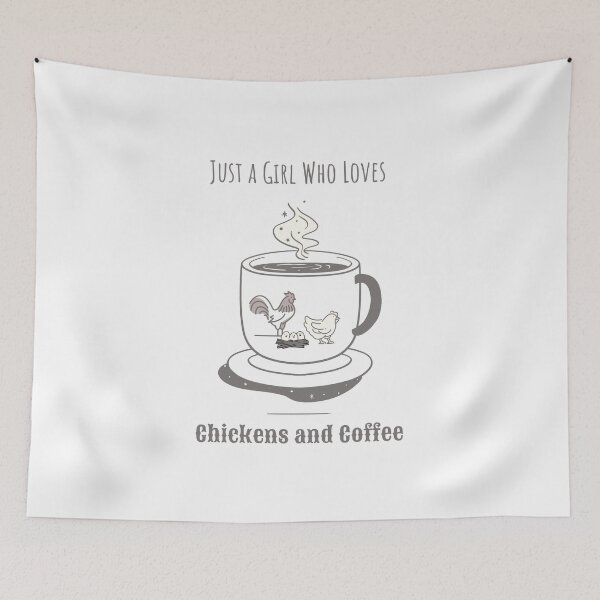 Item preview, Just A Girl Who Loves Chickens and Coffee designed and sold by HHeartsDesigns.