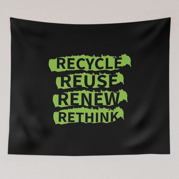 Item preview, recycle reuse renew rethink distrissed green designed and sold by WilliamsGFX.