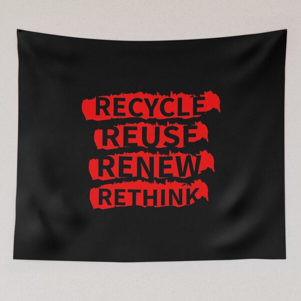 Item preview, recycle reuse renew rethink distrissed red designed and sold by WilliamsGFX.