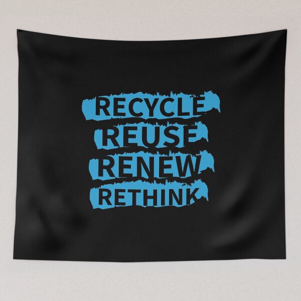 Item preview, recycle reuse renew rethink distrissed blue designed and sold by WilliamsGFX.