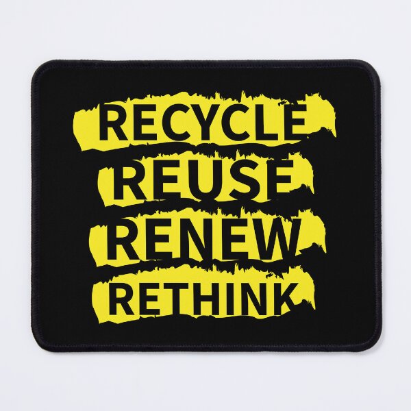 Item preview, recycle reuse renew rethink distrissed yellow designed and sold by WilliamsGFX.