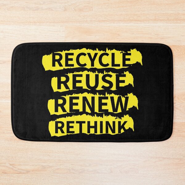 Item preview, recycle reuse renew rethink distrissed yellow designed and sold by WilliamsGFX.