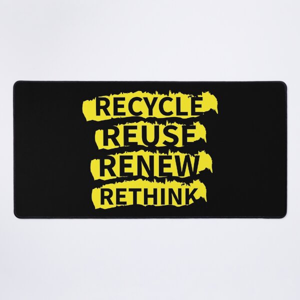 Item preview, recycle reuse renew rethink distrissed yellow designed and sold by WilliamsGFX.