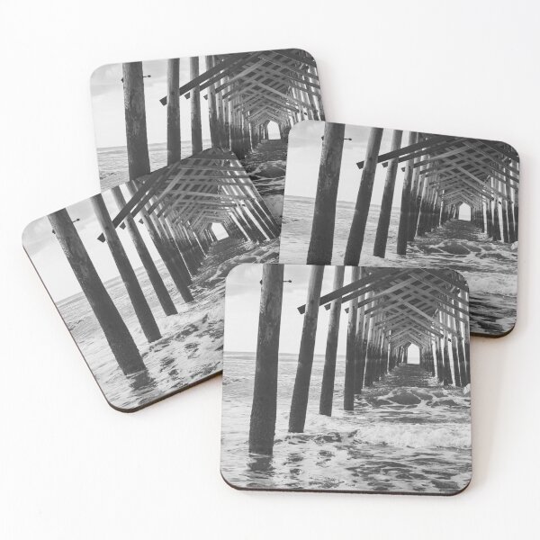 Item preview, Underneath Ocean Isle Fishing Pier  Black and White designed and sold by Bill Slader.