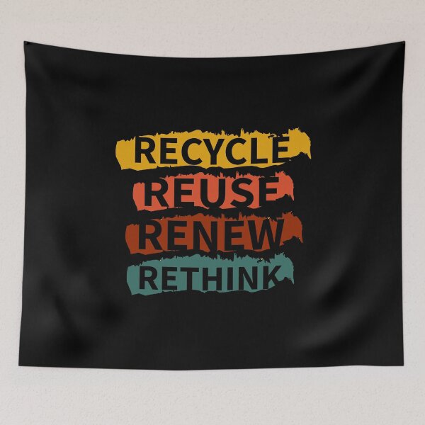 Item preview, Recycle reuse renew rethink distrissed Retro Style designed and sold by WilliamsGFX.