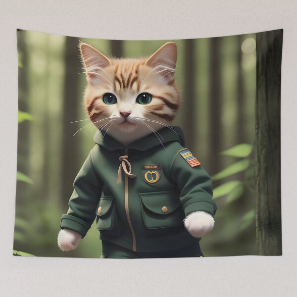 Item preview, Scout Cat - Modern Digital Art designed and sold by Ai-michiart.