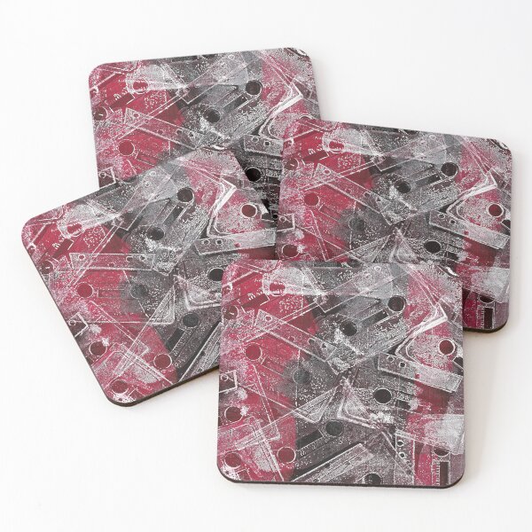 Item preview, Cassette de música analógica estampado abstracto rojo y negro designed and sold by Elizabeth-Banks.