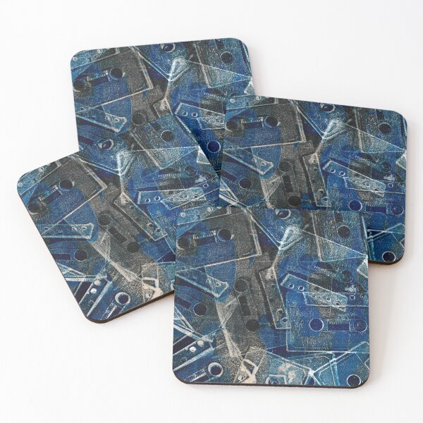 Item preview, Cassette de música analógica estampado abstracto azul y negro designed and sold by Elizabeth-Banks.