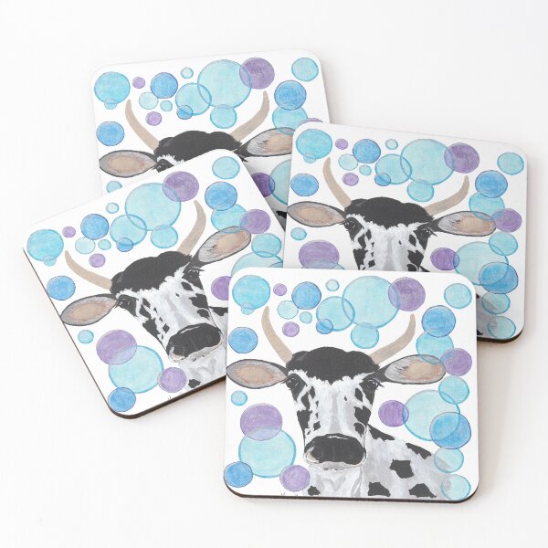 Item preview, Bubbles the Cow; whimsical cow surround by bubbles designed and sold by GeinaB.