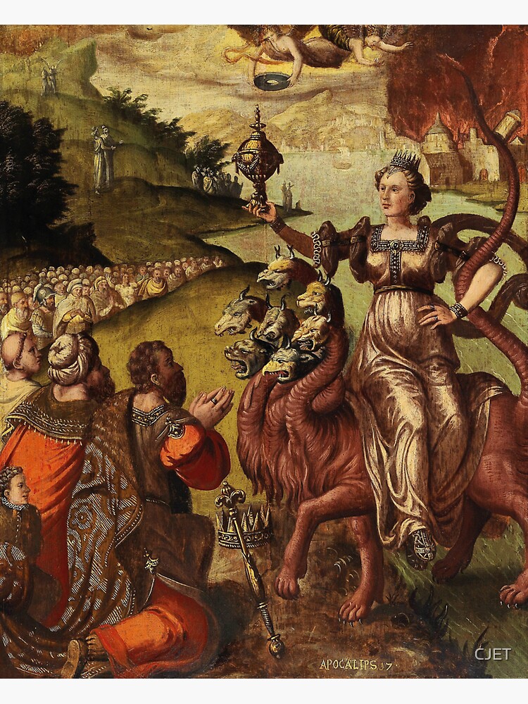 "The Harlot of Babylon Riding the Seven-Headed Beast (Revelation 17-3–4