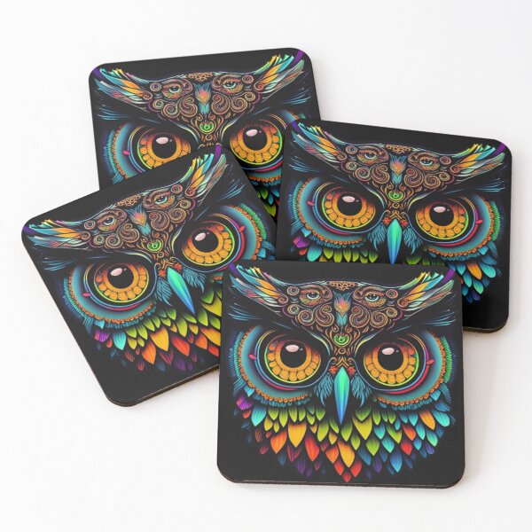 Item preview, Trippy Multicolored Owl designed and sold by Simply-Cryptic.