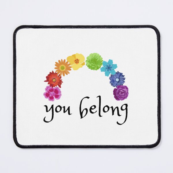 Item preview, Boho Pastel Rainbow Flowers You Belong LGBTQIA+. LGBTQ Pride designed and sold by Subtle Pride Shop.