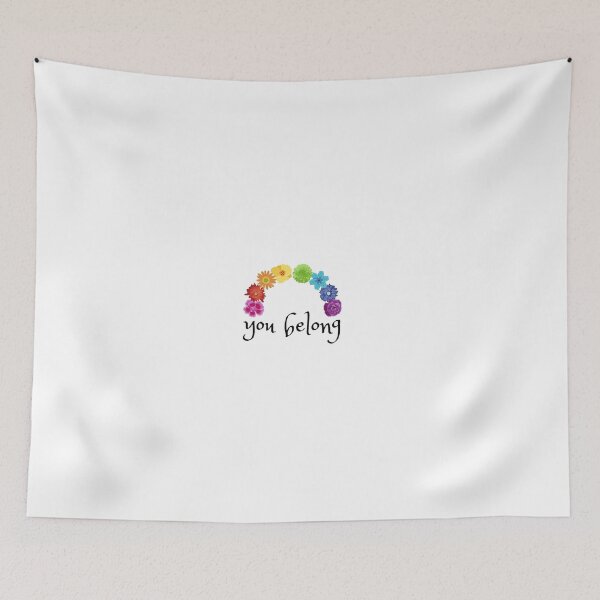 Item preview, Boho Pastel Rainbow Flowers You Belong LGBTQIA+. LGBTQ Pride designed and sold by Subtle Pride Shop.