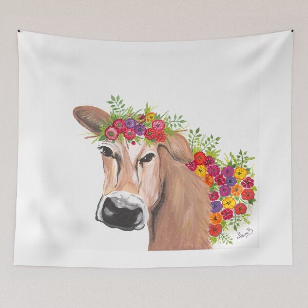 Item preview, Hildee, abstract cow with flowers designed and sold by GeinaB.
