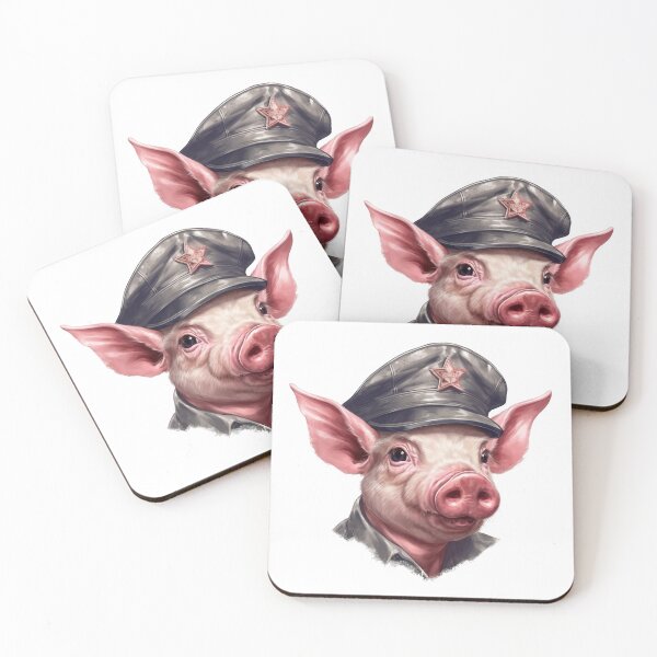 Item preview, Pink Military Pig designed and sold by Moth & Antler Media.
