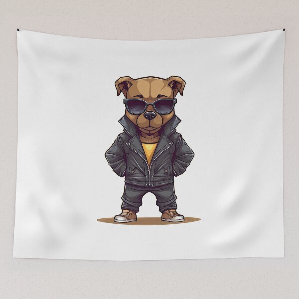 Item preview, Handsome Dog Wearing Black Jacket designed and sold by MrBadDream.