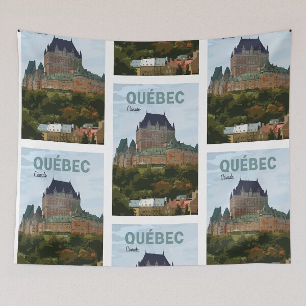 Item preview, Québec Canada Vintage Travel Graphic designed and sold by Brooklyn L.