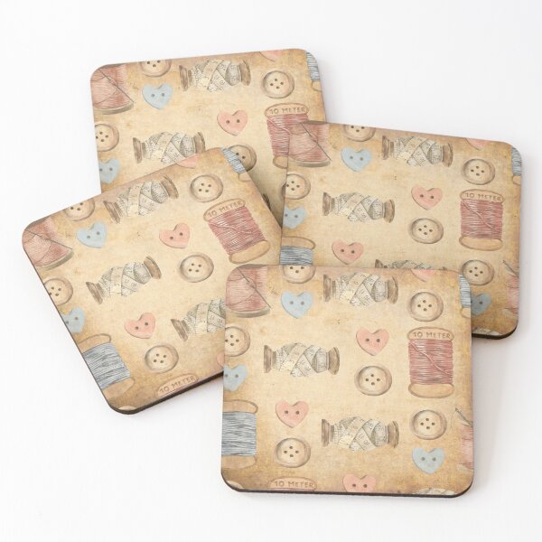 Item preview, Vintage Sewing Artwork Threads and Buttons designed and sold by vintagetimeco.