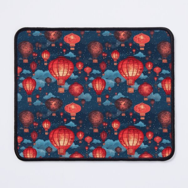 Item preview, Red Chinese Lanterns Floating in the Night Sky designed and sold by DarsanaCreation.