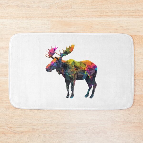 Item preview, abstract colorful low poly moose designed and sold by Picture-Art.