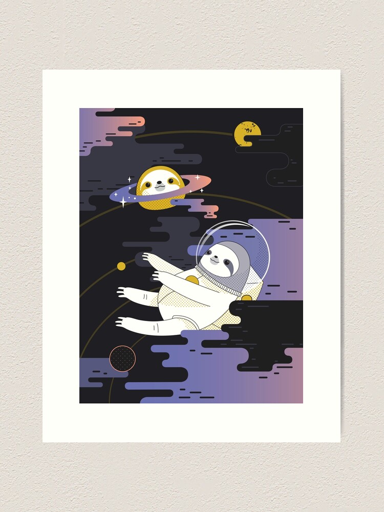 Alternate view of Planet Sloth Art Print