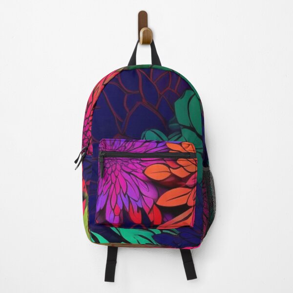Aperçu de l'œuvre Floral rayonnant de couleur bijou dans le style Pop Art créée et vendue par AmityJamity.