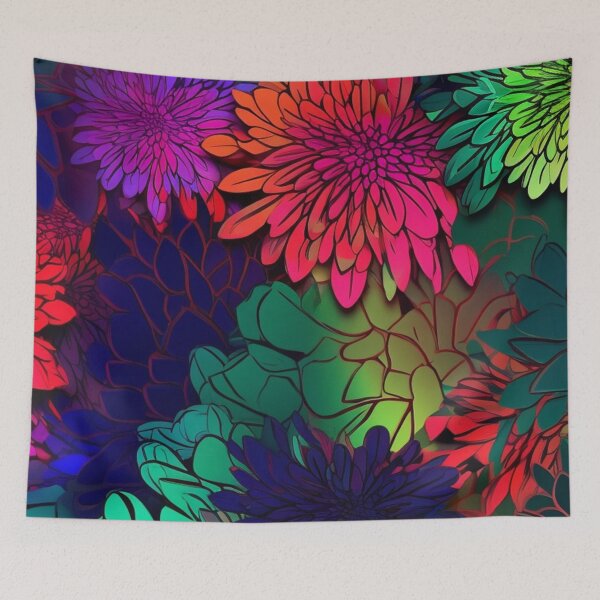Item preview, Radiant, jewel-tone floral in the Pop Art style designed and sold by AmityJamity.