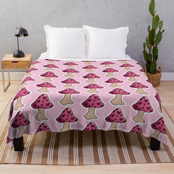 Item preview, mushroom covered in hearts, pink designed and sold by ASTRALEXIA.