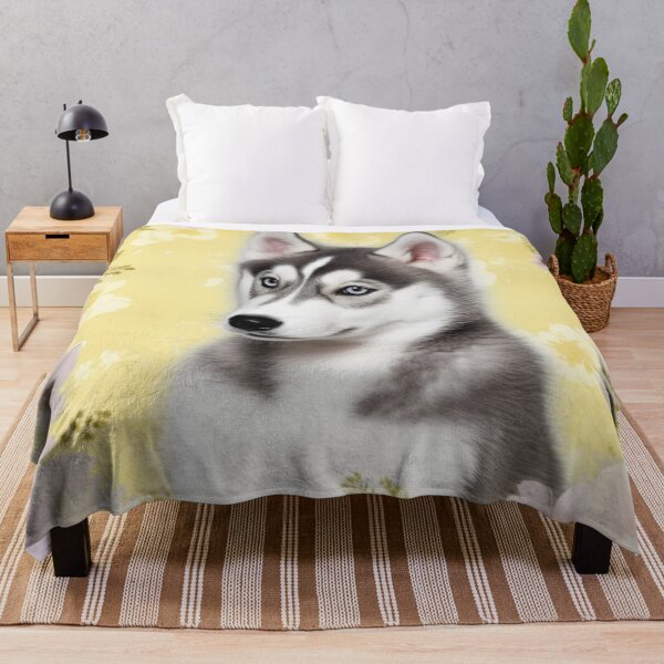 Item preview, Husky Happy Cute Puppies and Flowers with Love designed and sold by BrandonArtWorld.