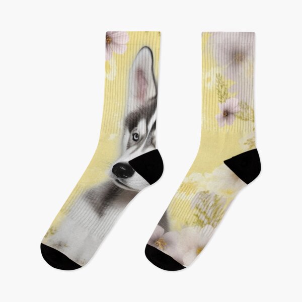 Item preview, Husky Happy Cute Puppies and Flowers with Love designed and sold by BrandonArtWorld.