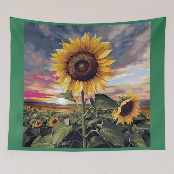 Item preview, Sunflower Field with Sunset designed and sold by TheArtMage.