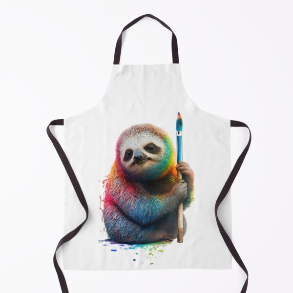 Aperçu de l'œuvre colorful sloth with paintbrush créée et vendue par Picture-Art.
