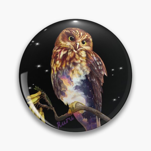 Item preview, Ruru / Morepork - native bird of Aotearoa (New Zealand) designed and sold by Lavinia Knight.