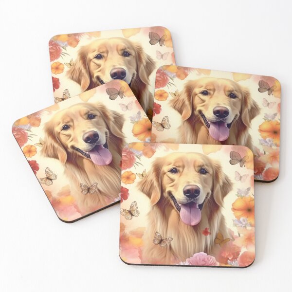 Item preview, Golden Retriever Happy Cute Puppies and Flowers with Love designed and sold by BrandonArtWorld.