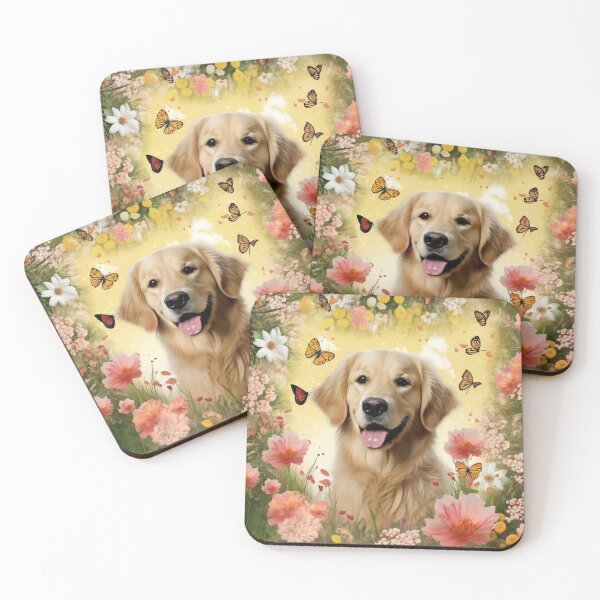 Item preview,  Golden Retriever Happy Cute Puppies and Flowers with Love designed and sold by BrandonArtWorld.