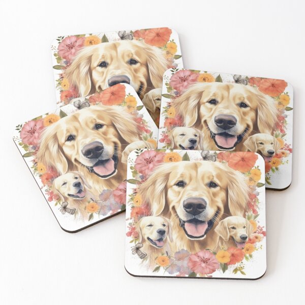 Item preview,  Golden Retriever Happy Cute Puppies and Flowers with Love designed and sold by BrandonArtWorld.