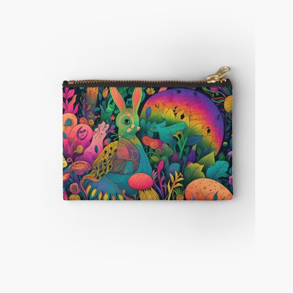 Item preview, Trippy forest bunny psychedelic mushroom vivid colors designed and sold by RemoteRee.